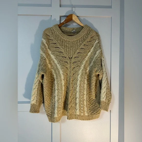 Ecote Cable Knit Drop Shoulder Oversized Sweater - Picture 2 of 12